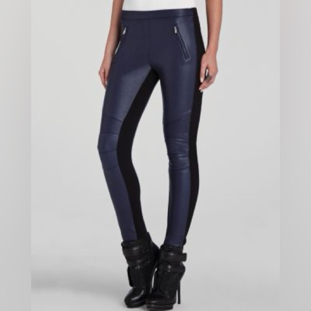 BCBGMaxAzria Midnight Blue and Black Leggings